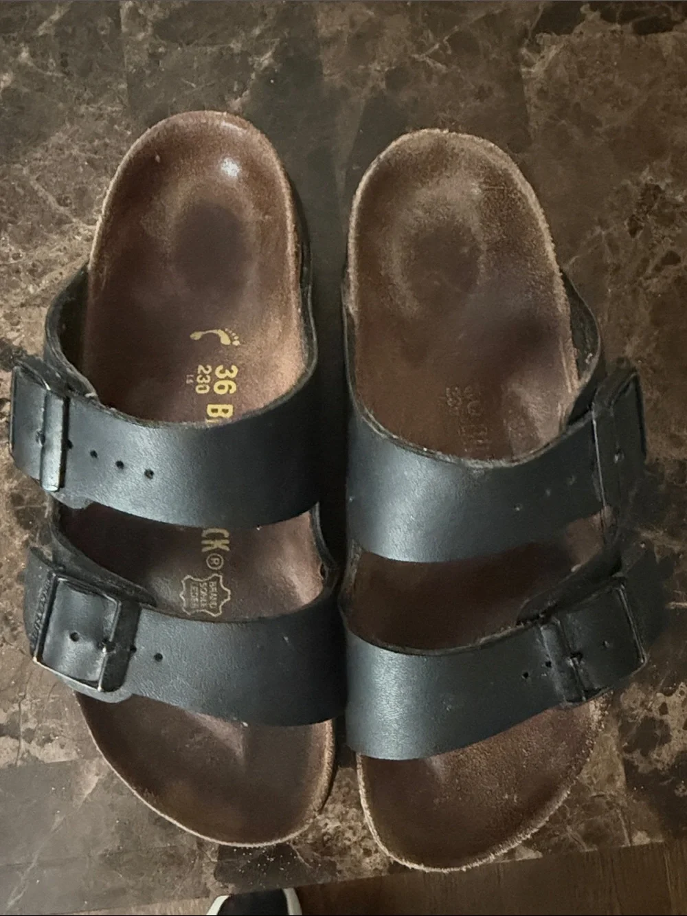 Birkenstock Kids Arizona Double-Buckle Sandal - Black Brown Footbed
